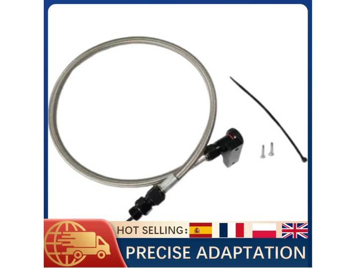 Jauge de niveau de liquide de transmission automatique en acier inoxydable tressé, indicateur de niveau en aluminium billette, tube de remplissage flexible universel