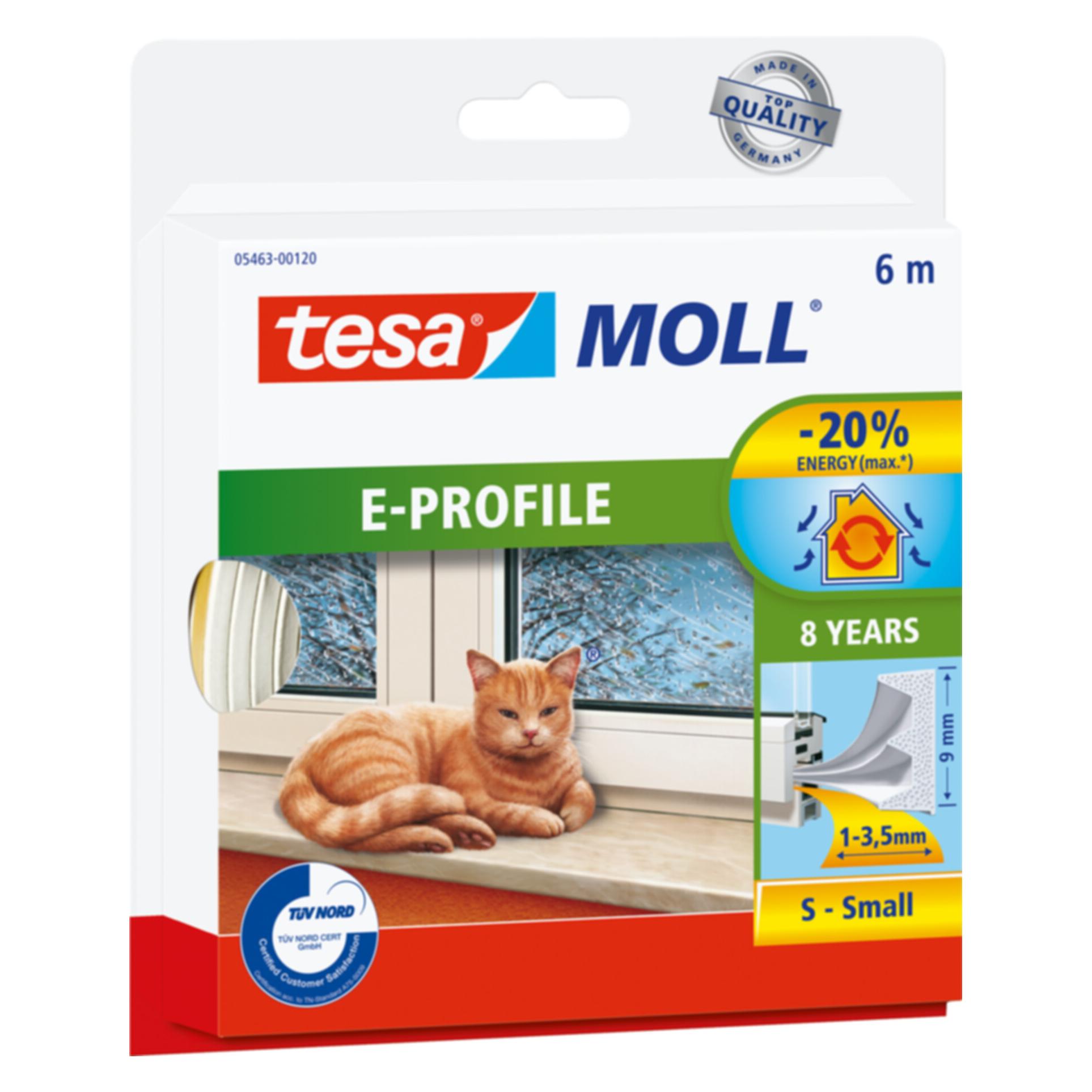 tesa tesamoll CLASSIC E-Profil Fensterdichtung, Gummidichtung zum Isolieren (05463-00120-00)