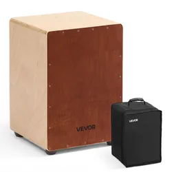 VEVOR Cajon, Kistentrommel mit internen Snare-Drähten, leichte Drum Box aus Holz, Trommel-Musikinstrument mit abgerundeten Kanten, inkl. Reisetasche, für Anfänger & Profis, 305x305x430 mm