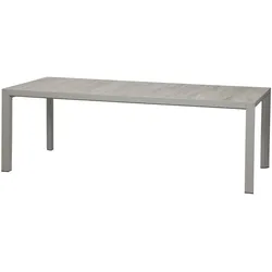SIENA GARDEN Silva Diningtisch, silber/washed grey, Alu/Keramik, 220x100cm