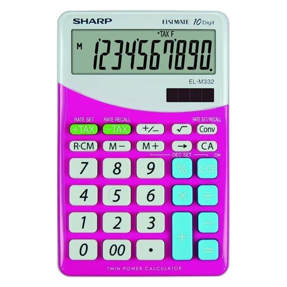 Sharp EL-332B-PK Taschenrechner (Batteriebetrieb, Solarenergie) (SH-ELM332BPK)