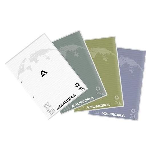 Aurora Notizblock Splendid Geleimt DIN A4 Kariert Papier Farbig sortiert D102RC (A4, Kariert) (D102RC)