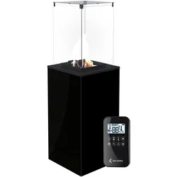 KRATKI Gaskamin PATIO Glas Schwarz Ferngesteuert Gasheizgerät 4-8,2 kW
