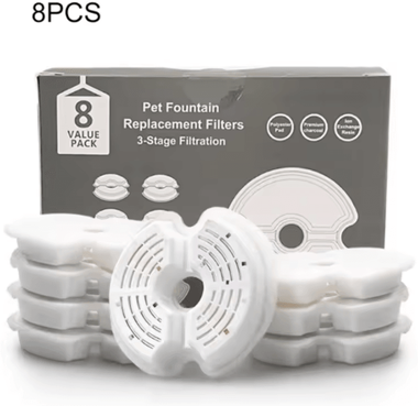 Inspire Curations PureFlow 8 Pack Activated Carbon Cat Fountain Filters 8pcs