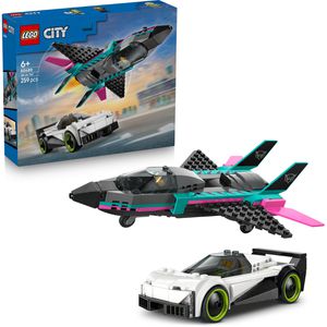 LEGO City 60489 Düsenflieger vs. Rennauto, ab 6 Jahre, 259 Teile