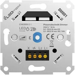 LEDmaxx, Lichtschalter + Storenschalter, DM001 Universal-Dimmer Weiss