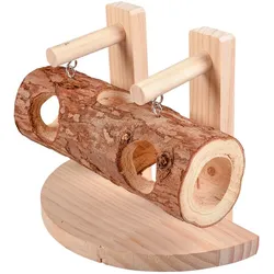 Duvoplus Spielplatz mit Klettergerüst und Holzschaukel für Nagetiere, Kleintierstalleinrichtung