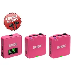 RØDE Mikrofon-Funksystem Wireless GO Gen 3 Pink + Bonus In-Ear Kopfhörer, Mikrofon