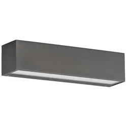CMD Creative Metalldesign LED Fassaden-Strahler Up&Down, IP65, Breite 25cm, 18W 3000K 1140lm 100°, Aluminium anthrazit / Klarglas CMD-9044