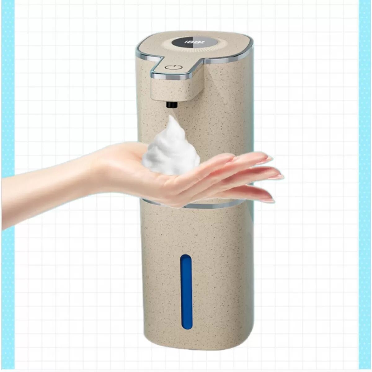 INF Distributeur de savon moussant intelligent M19pro - Distributeur automatique sans contact, rechargeable USB, 400ml, gris