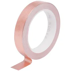 3M ET 1245 Kupferfolie geprägt, mit nicht-leitfähigem Kleber, Kupfer, 9 mm x 16,5 m, 0,1 mm