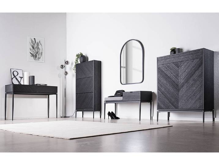 Meuble à chaussures 85 x 112 x 36cm Noir/Paulownia Noir