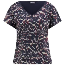 Blusen-Shirt V-Ausschnitt BASLER blau, 52