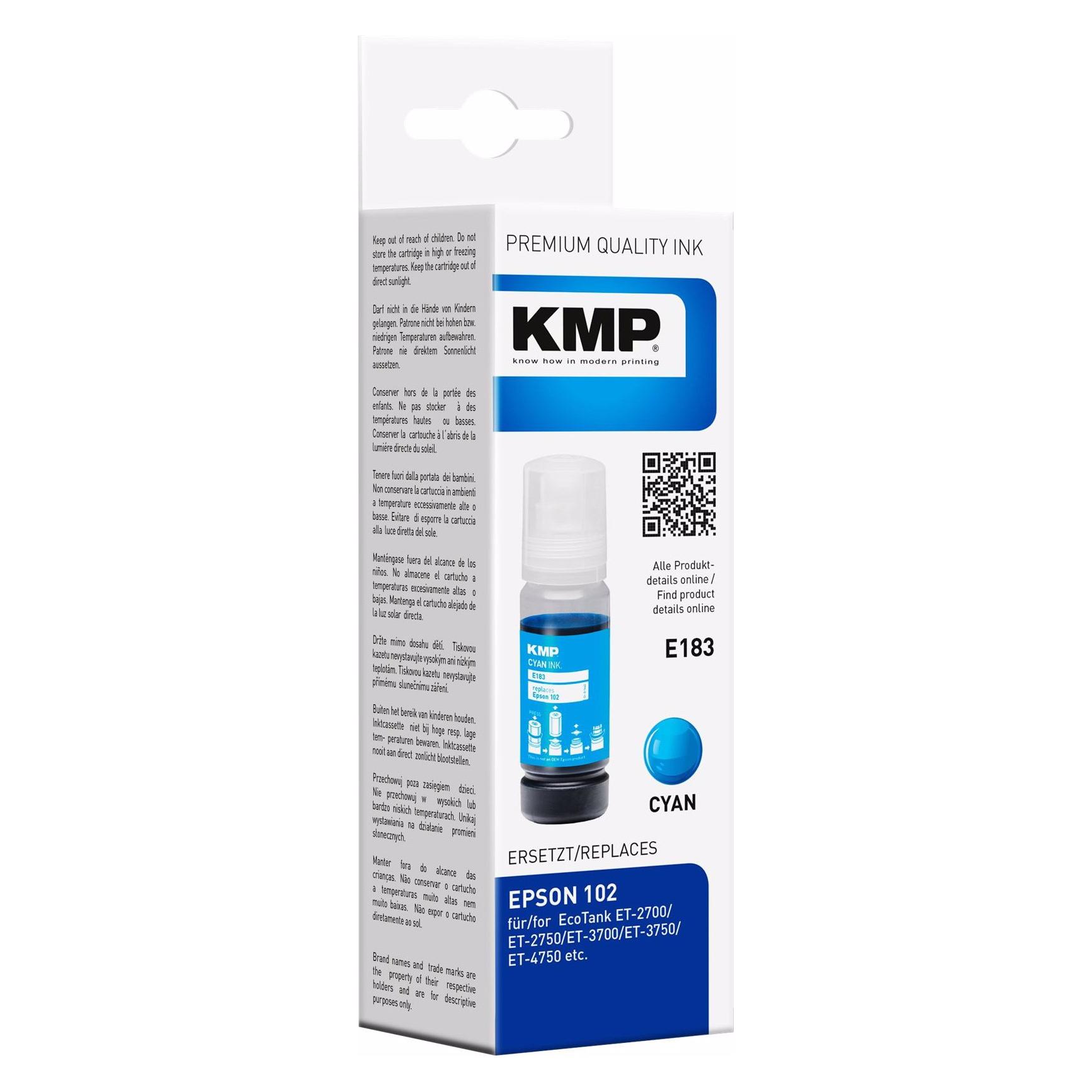 KMP E183 - 70 ml - Cyan  - Nachfülltinte (C) (1642,0003)