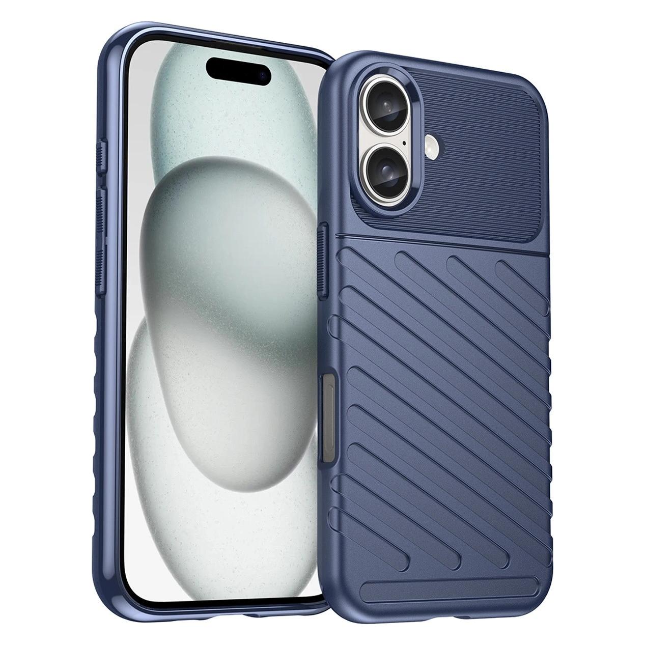 Hurtel Thunder Case for iPhone 16 Silicone Case - Blue (Apple iPhone 16) (THUNDER CASE IPHONE 16 BLUE)