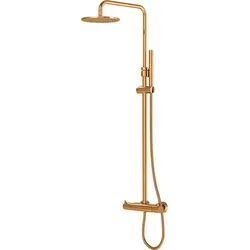Steinberg Serie 100 Brauseset 1002721RG mit AP-Thermostatarmatur, Regen-/Handbrause, Rose Gold