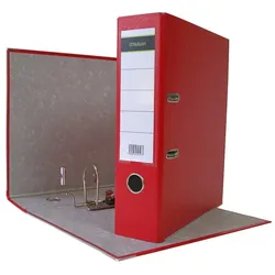 Midori 6 x Ordner A4 8 cm PP Kunststoff Rot Aktenordner Briefordner Breit 80 mm