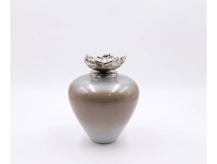 Vase Florena l22 x P22 x H28 cm Verre Mokka Opal Fait main
