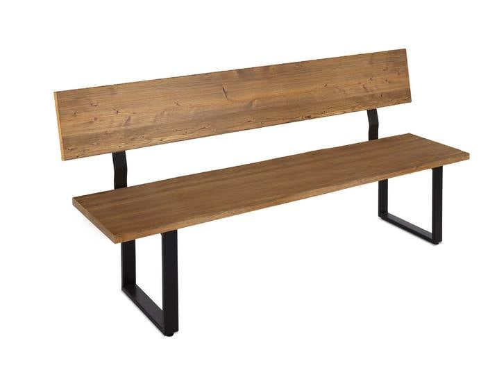 CURBY Sitzbank, rustikale Altholzoptik, Material Massivholz