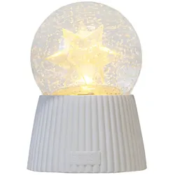 LED-Schneekugel Capella Star (Stern) Sirius Glas, Keramik weiß, 14.5 cm