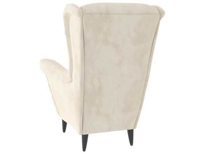 Fauteuil à oreilles - MOTHINESSTO - YY3531 - Crème - Velours - Avec tabouret inclus