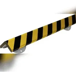 Warn- und Schutzprofil Typ H+ auf Edelstahlträger, g/s refl., 60x60 mm,Länge 1 m