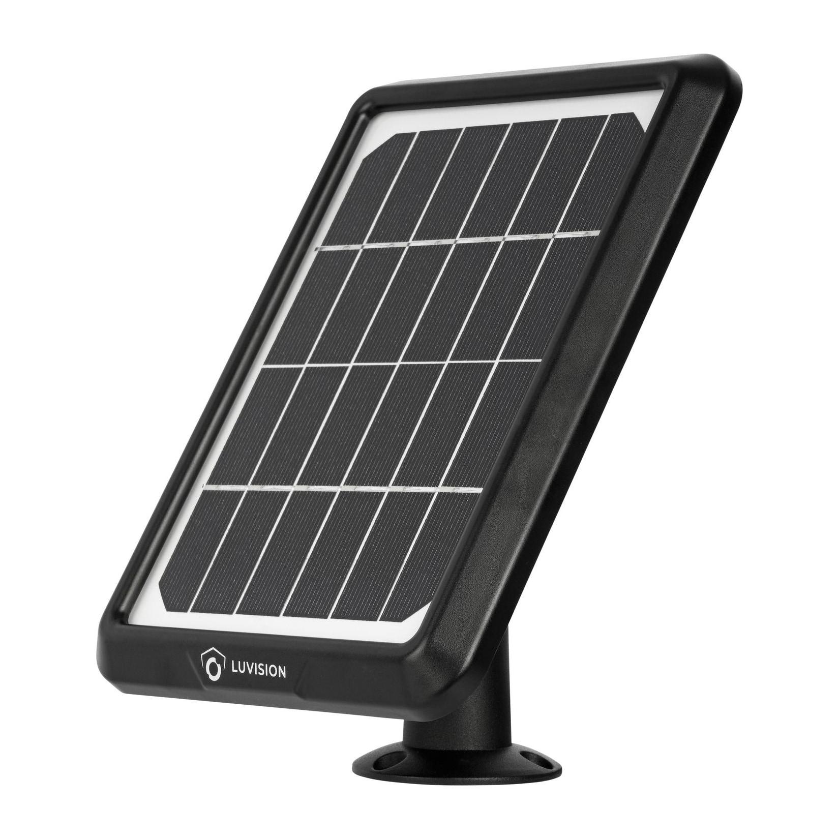 LUVISION Solarpanel Solarkollektor für Akku Überwachungskamera schwarz