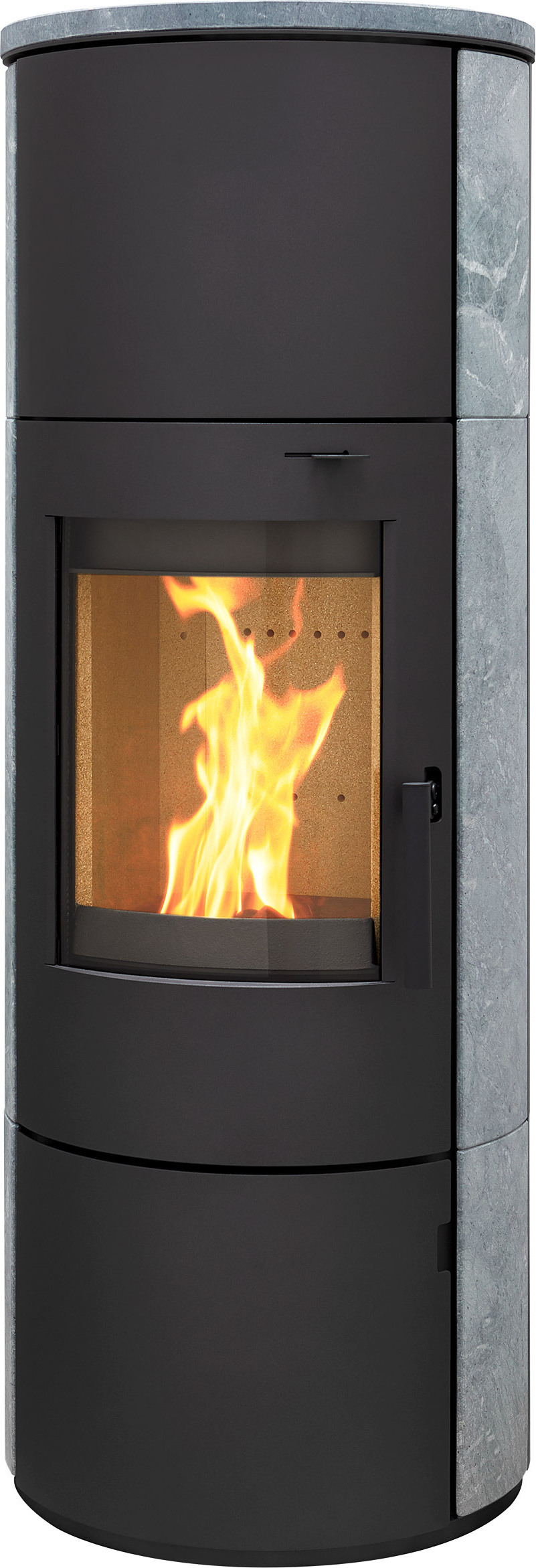 Thermia Kaminofen München XL Stahl schwarz Speckstein
