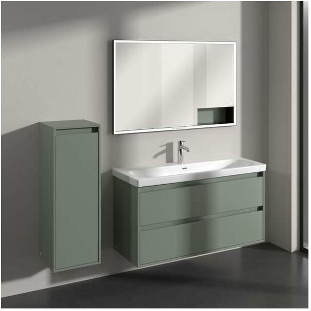 Villeroy und Boch Skyla Seitenschrank C80200AF 1 Tür, 1 Schublade, 350 x 1000 x 349 mm, Soft Green / Soft Green