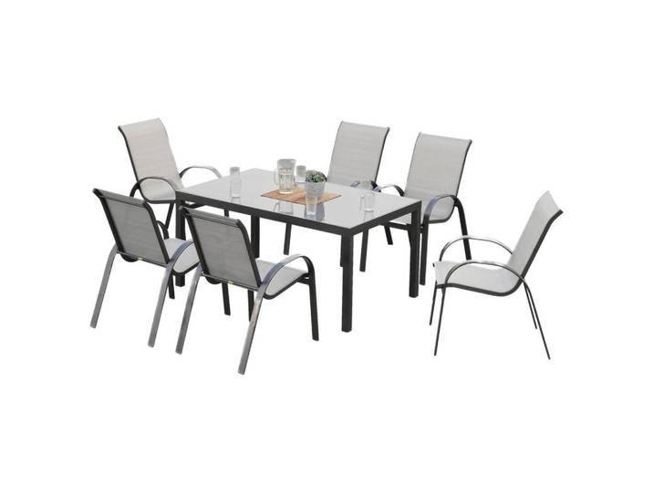 Gartenmöbel Set 7--Teilig. Amalfi aus Metall/Textil