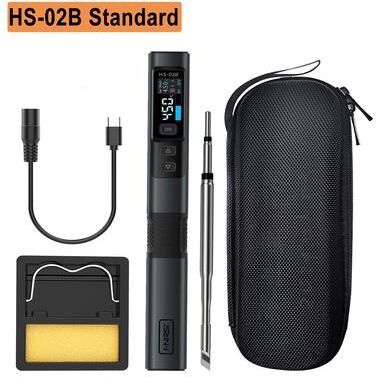 Inspired Finds FNIRSI HS 02 Smart Electric Soldering Iron Portable 100W Adjustable Temperature Welding & Rework Station hs 02b Standard