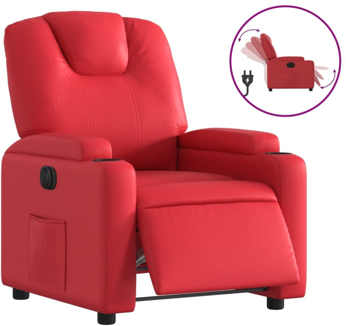 vidaXL Elektrische Relaxfauteuil in Rood Kunstleer