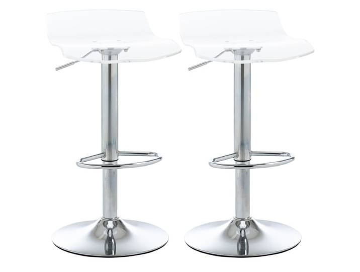 Tabourets de bar pivotant 360° acrylique et métal transparent