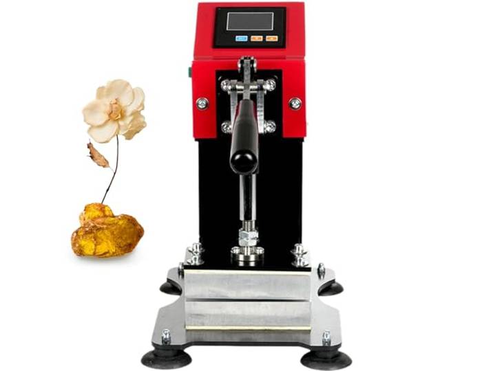ZhlCrioxenic Rosin Heizpresse, Rosin Presse Mit Digitaler Led, 6 X 12cm Doppelheizplatte Intelligentem Controller, Von Pu-Leder, Kunststoffgranulat, Getrockneten Blumen Red
