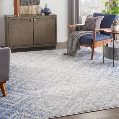 Nourison Whimsicle Boho Distressed Tribal Ivory Blue Area Rug