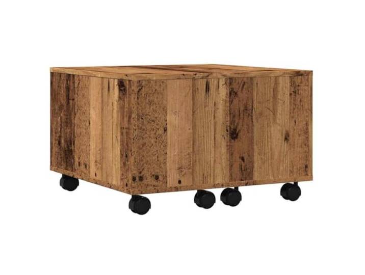 Couchtisch, Altes Holz, 60x60x38cm, Plyta Wohnzimmertisch, Getränkeplatte, Magazin- und Bücheraufbewahrung, einfache Reinigung, stabile Konstruktion
