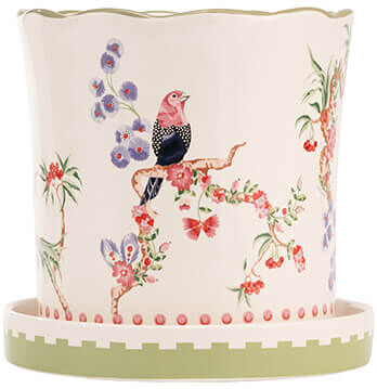Cath Kidston Spring Birds Plant Pot With Tray