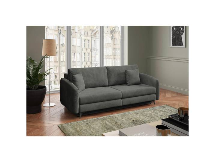 Livetastic Schlafsofa Ingrid, Grau, Metall, 3-Sitzer, Füllung: Polyurethan (Pur), Silikon,Polyurethan (Pur), Silikon, 230x100x103 cm, Made in EU, Wohnzimmer, Sofas & Couches, Schlafsofas, Schlafsofas mit Bettkasten