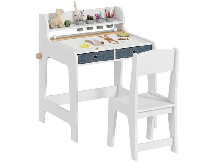 Bureau - Bureau avec rangement - Bureau pour ordinateur - MDF et Bois - Pour l'organisation du poste de travail selon votre espace