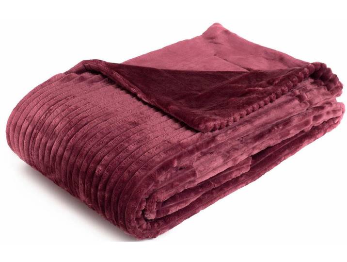 Wohndecke GÖZZE Cordoptik , lila (beere), B:150cm L:200cm, Kunstfaser, Wohndecken, Wohndecke, mit Glanzeffekt, Kuscheldecke