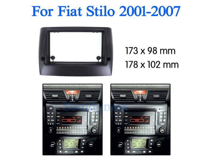 Kit de montage de façade d'autoradio double DIN pour Fiat Stilo 2001-2007, plaque de montage pour tableau de bord