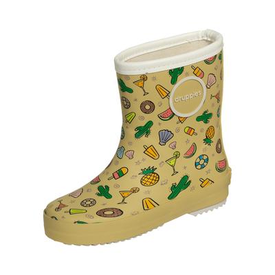 Gummistiefel DRUPPIES "Regenstiefel Summer", Mädchen, Gr. 31, weiß (zand), Obermaterial: 100% Naturkautschuk NaRubber., Schuhe Gummistiefel