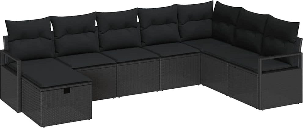 vidaXL Set van 6 tuinmeubels van polyrotan
