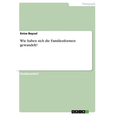 Wie haben sich die Familienformen gewandelt?, Taschenbuch von Enise Baysal, GRIN, 978-3-668-25321-6