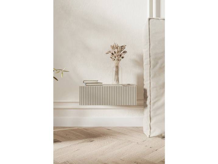 Table de chevet suspendue - VELDIO - 50 cm - grège
