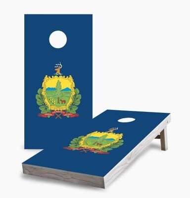 Skip's Garage Vermont State Flag Cornhole Boards