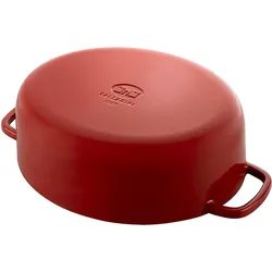 Ballarini Cocotte BELLAMONTE 33 cm oval 6,5 Liter Bräter aus Gusseisen rot, Pfanne + Kochtopf, Rot
