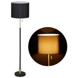 Relaxdays Stehlampe Wohnzimmer schwarz Gold,Schwarz