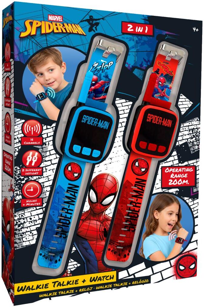 Spiderman Walkie Talkie y Reloj 2 en 1 Slim .