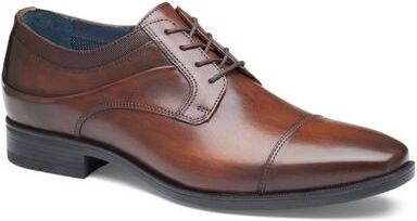 Johnston & Murphy Gibbons Cap Toe - Mens 8 Brown Oxford Shoes Medium
